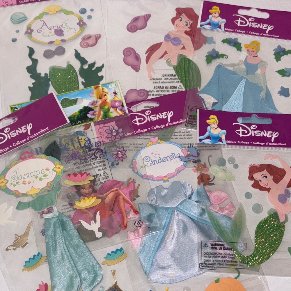 JOLEE’S Boutique Disney Princess Sticker Set ARIEL CINDERELLA JASMINE ROSETTA
